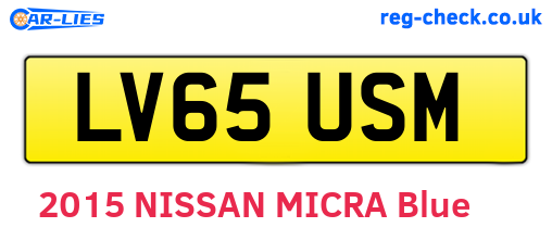 LV65USM are the vehicle registration plates.