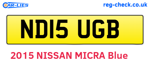 ND15UGB are the vehicle registration plates.