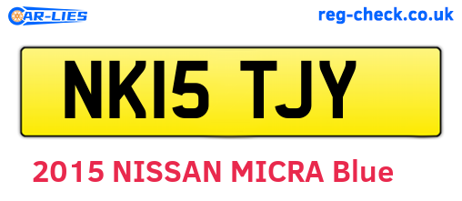 NK15TJY are the vehicle registration plates.