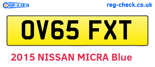 OV65FXT are the vehicle registration plates.