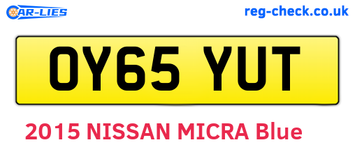 OY65YUT are the vehicle registration plates.