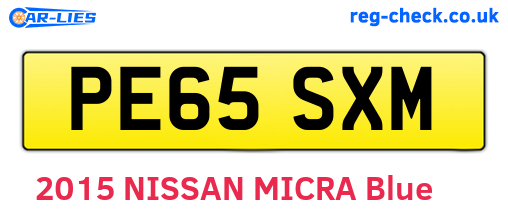 PE65SXM are the vehicle registration plates.