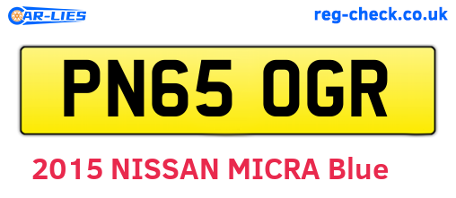 PN65OGR are the vehicle registration plates.