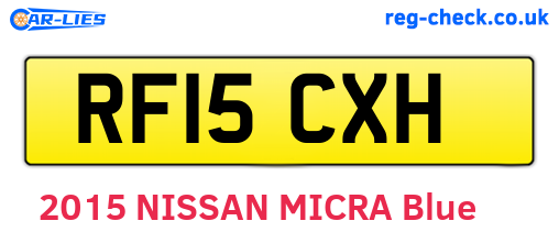 RF15CXH are the vehicle registration plates.