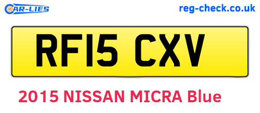 RF15CXV are the vehicle registration plates.