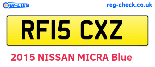 RF15CXZ are the vehicle registration plates.