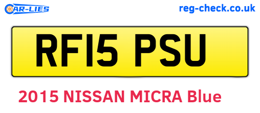 RF15PSU are the vehicle registration plates.