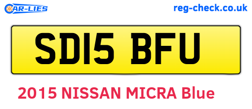 SD15BFU are the vehicle registration plates.