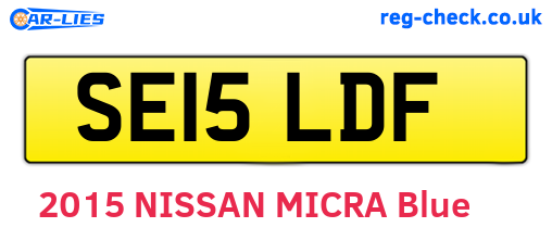 SE15LDF are the vehicle registration plates.