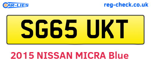 SG65UKT are the vehicle registration plates.