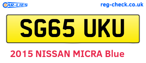 SG65UKU are the vehicle registration plates.