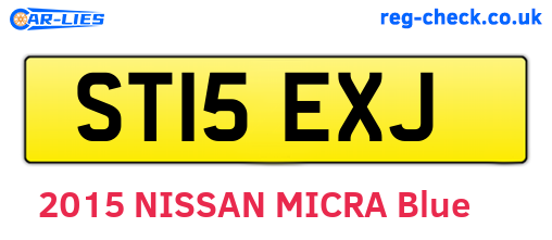 ST15EXJ are the vehicle registration plates.
