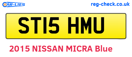 ST15HMU are the vehicle registration plates.