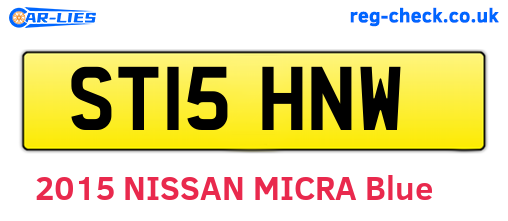ST15HNW are the vehicle registration plates.