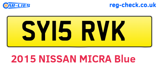 SY15RVK are the vehicle registration plates.