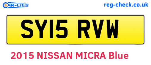SY15RVW are the vehicle registration plates.