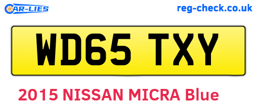 WD65TXY are the vehicle registration plates.