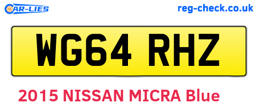 WG64RHZ are the vehicle registration plates.
