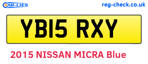 YB15RXY are the vehicle registration plates.