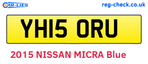 YH15ORU are the vehicle registration plates.