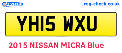 YH15WXU are the vehicle registration plates.