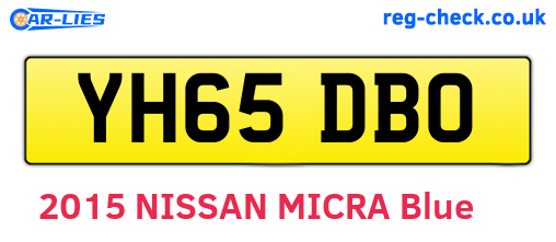 YH65DBO are the vehicle registration plates.