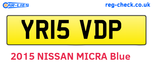 YR15VDP are the vehicle registration plates.