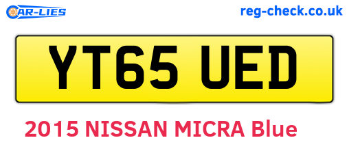 YT65UED are the vehicle registration plates.