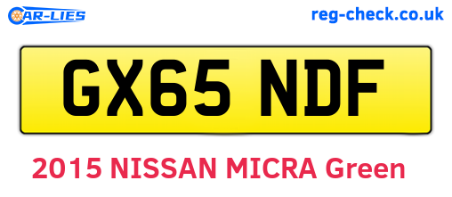 GX65NDF are the vehicle registration plates.