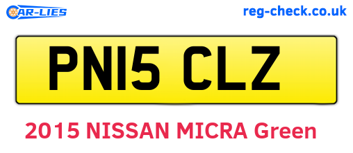 PN15CLZ are the vehicle registration plates.