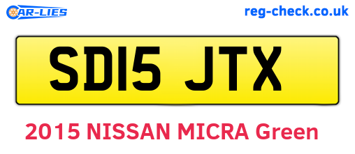 SD15JTX are the vehicle registration plates.