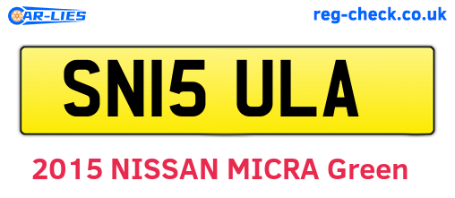 SN15ULA are the vehicle registration plates.