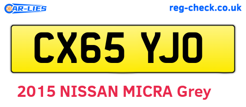 CX65YJO are the vehicle registration plates.