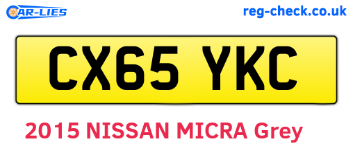 CX65YKC are the vehicle registration plates.