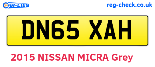 DN65XAH are the vehicle registration plates.