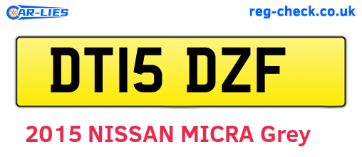 DT15DZF are the vehicle registration plates.