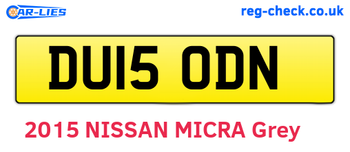 DU15ODN are the vehicle registration plates.