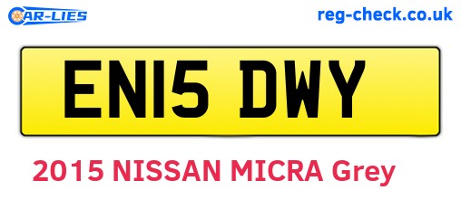 EN15DWY are the vehicle registration plates.