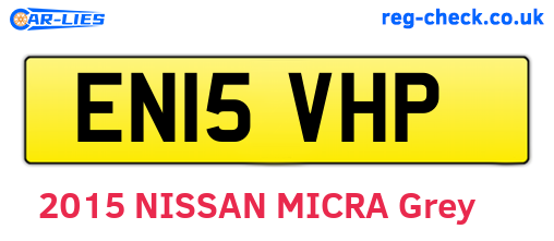EN15VHP are the vehicle registration plates.