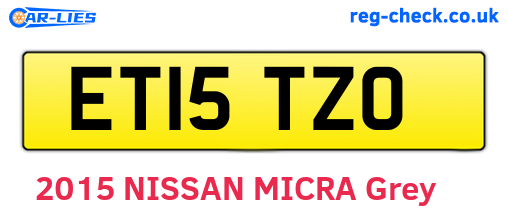 ET15TZO are the vehicle registration plates.