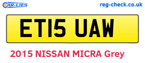 ET15UAW are the vehicle registration plates.
