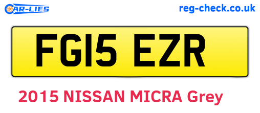 FG15EZR are the vehicle registration plates.