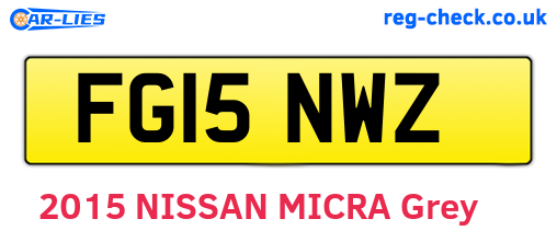 FG15NWZ are the vehicle registration plates.