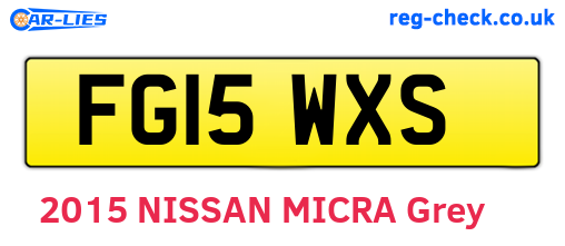 FG15WXS are the vehicle registration plates.