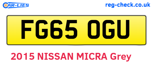 FG65OGU are the vehicle registration plates.