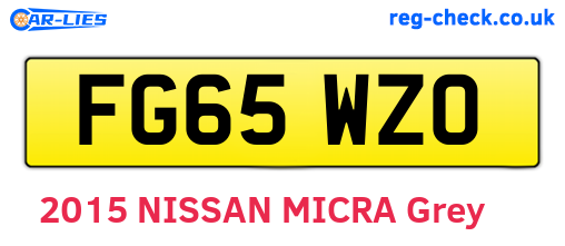FG65WZO are the vehicle registration plates.