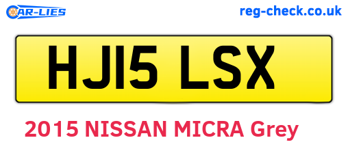 HJ15LSX are the vehicle registration plates.