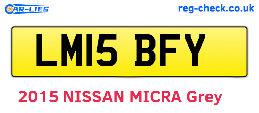 LM15BFY are the vehicle registration plates.