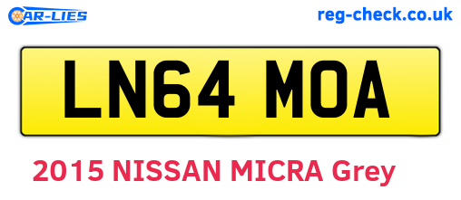 LN64MOA are the vehicle registration plates.