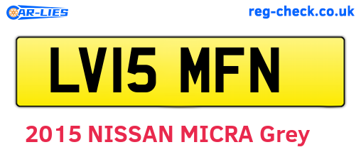 LV15MFN are the vehicle registration plates.